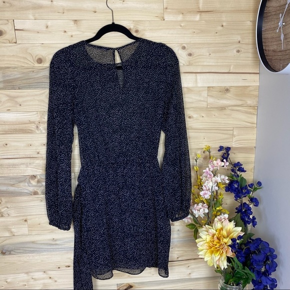 SOLD - Zara Trafaluc Sheer Polka Dot Wrap Dress - Picture 5 of 16